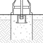 图表显示自行车系柱安装使用混凝土形式和锚浇筑