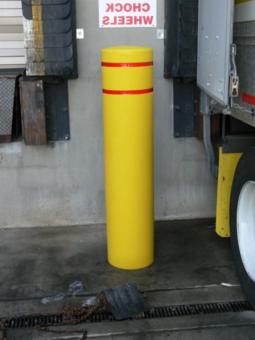 黄色R-7155塑料护柱盖上红色反光条