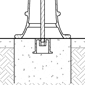 下面的混凝土形式和系柱底座的内部展示了这种消装饰系柱安装方法。