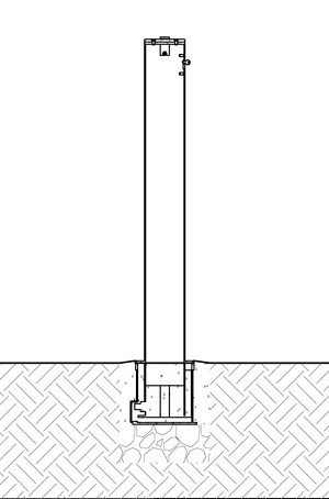R-8464可移动系柱图，使用带钥匙的接收器安装