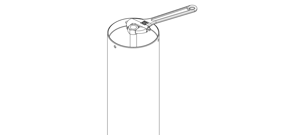 图表显示的垫圈放置在螺纹杆和1英寸螺母应用